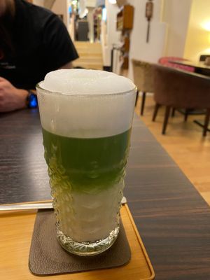 Matcha latte at Madame Wu in Linz