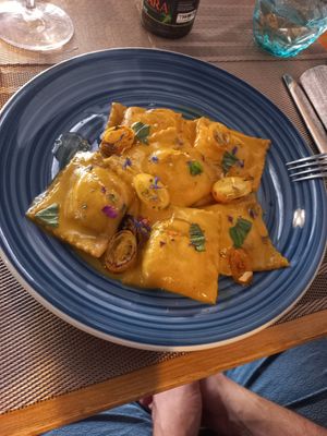 Ravioli végétariens at Be Free in Olbia
