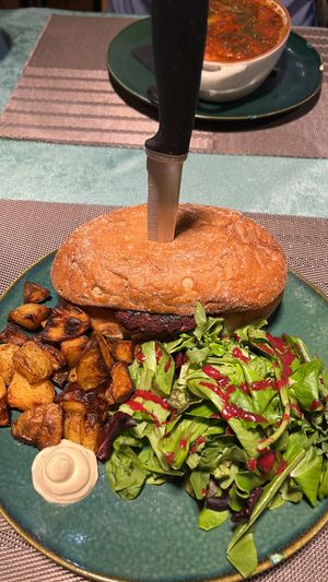 Vegan burger  at Be Free in Olbia