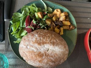 Vegan burger  at Be Free in Olbia