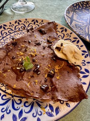 Vegan chocolate crepe  at Be Free in Olbia