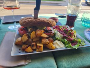 Vegan burger at Be Free in Olbia