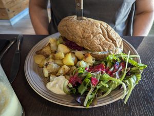 Vegan burger at Be Free in Olbia