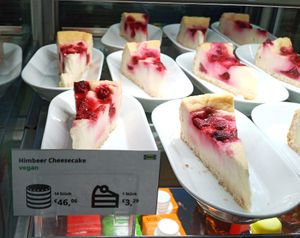 Ikea Cafe - vegan raspberry cheesecake at IKEA in Vienna
