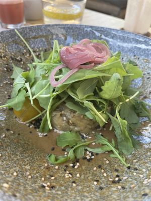 Smoked aubergine (beyond delicious)  at Retroway in Mallorca