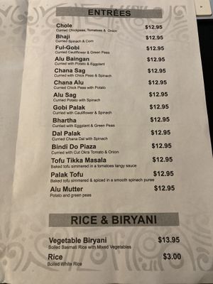 Takeout menu as of Jan. 2021 at Manhattan Valley in New York City