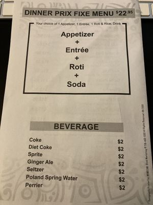 Takeout menu as of Jan. 2021 at Manhattan Valley in New York City