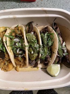 Mushroom and cauliflower tacos  at Hudson Taco in Newburgh