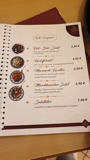 Speisekarte at Tagine in Giessen