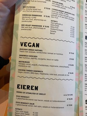 Menu  at Corner Bakery by Gerard in Maastricht