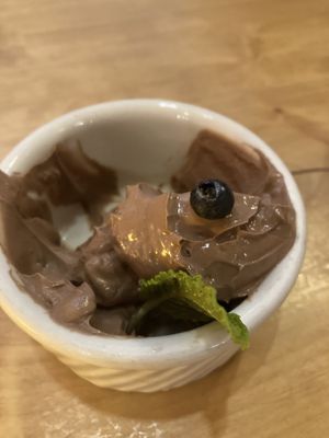 Vegan chocolate mousse   at Rocking V Cafe in Kanab
