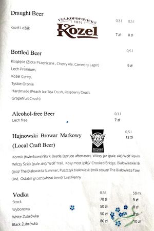 Menu 7 of 8, July 2021 at Niezapominajka in Hajnowka