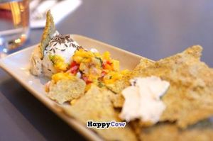 Starter: raw cheese, very good at Saf - Kensington in West London