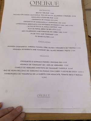 Carta  at Xiringuito Oblikue in Vilassar De Mar