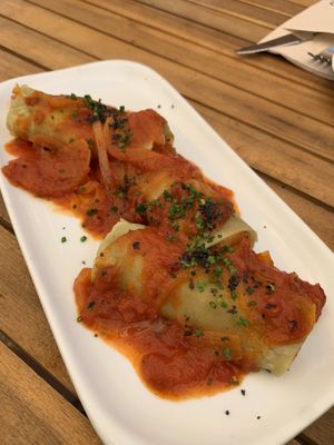 Canelón verdura  at Xiringuito Oblikue in Vilassar De Mar