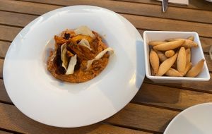 Vegan Hummus Chips  at Xiringuito Oblikue in Vilassar De Mar