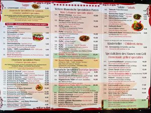 Menu of Babel at Babel in Berlin