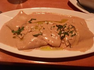 V Pumpkin ravioli  at The Cellar in Corning