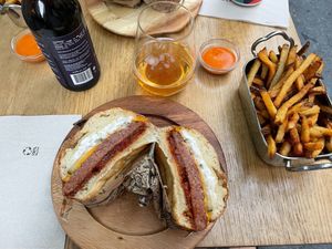 Le cheese and le tonton du bled burgers at Les Tontons Veg in Paris