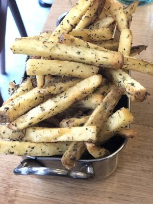 French fries with provence herbs (3,5€)  at Les Tontons Veg in Paris