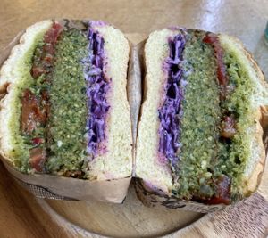 Falafel burger  at Les Tontons Veg in Paris