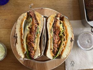 Kimchi burger  at Les Tontons Veg in Paris