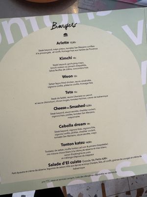 Menu (April 2025)  at Les Tontons Veg in Paris