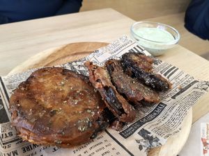Eggplant doughnuts at Les Tontons Veg in Paris