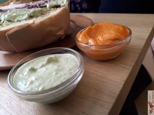 Great sauces at Les Tontons Veg in Paris