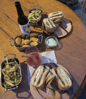 Seitan burger , fries and nuggets !  at Les Tontons Veg in Paris