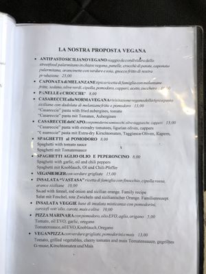 Vegan Menue  at Maga Magò in Jesolo