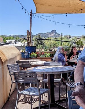 Patio views at Raven Cafe in Prescott