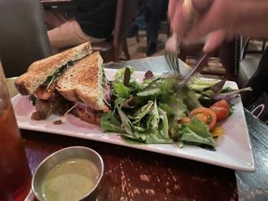 Tepary Bean Sandwich (dry) , Salad dressing was nice (cilantro lime)  at Raven Cafe in Prescott