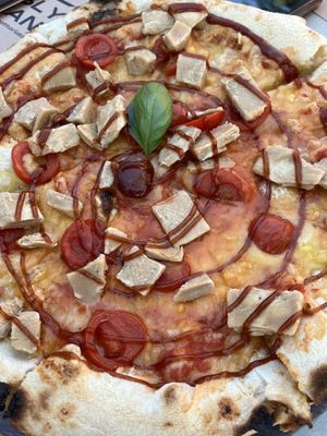 BBQ “chicken” pizza  at La Pentola in Makarska