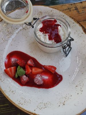 Chilled coconut rice milk at Terra Rossa in Vienna