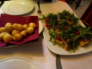 pittule and bruschette at Osteria Le Volte  in Lecce