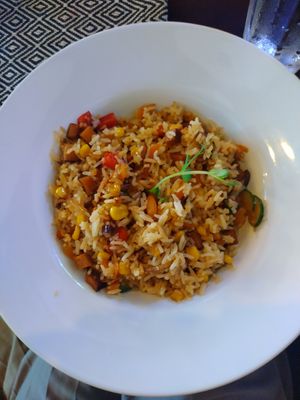 Rice with smocked tofu at Ezitis Migla - Grēcinieku iela in Riga