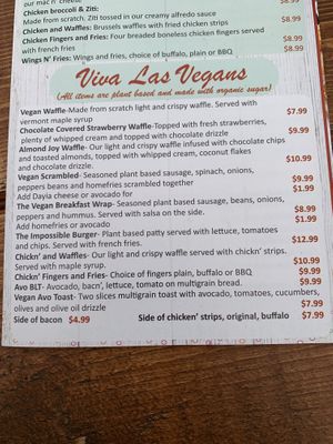 Vegan menu  at Donut Villa Diner in Malden