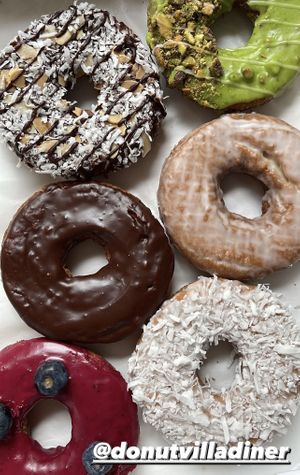 A thing of beauty! All vegan!  at Donut Villa Diner in Malden