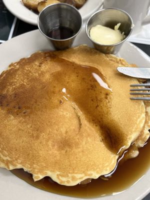 Fluffy vegan pancakes 😋  at Donut Villa Diner in Malden