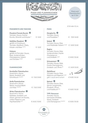 Pizza und Flammkuchen 
Pizza and Tarte flambee at Wirtshaus Waldquelle in Ramsau Bei Berchtesgaden