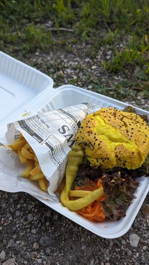 Vegan Burger with Fries at Wirtshaus Waldquelle in Ramsau Bei Berchtesgaden