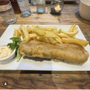 Vegan fish and chips  at Hobson's Fish & Chips in London
