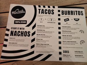 Menu at Club Mexicana - Soho in London