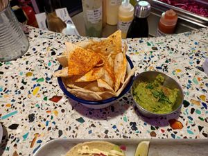 Tortilla chips and guacamole at Club Mexicana - Soho in London