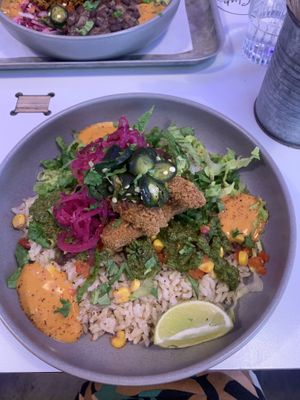 Burrito bowl-fried chick’n  at Club Mexicana - Soho in London