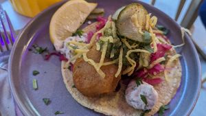 Fish taco at Club Mexicana - Soho in London