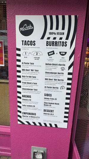 Current menu. August 2024  at Club Mexicana - Soho in London