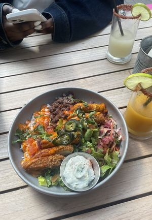 BUFFALO CHICK’N Burrito Bowl And Frozen Margaritas  at Club Mexicana - Soho in London