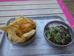 Nachos and black beans at Club Mexicana - Soho in London